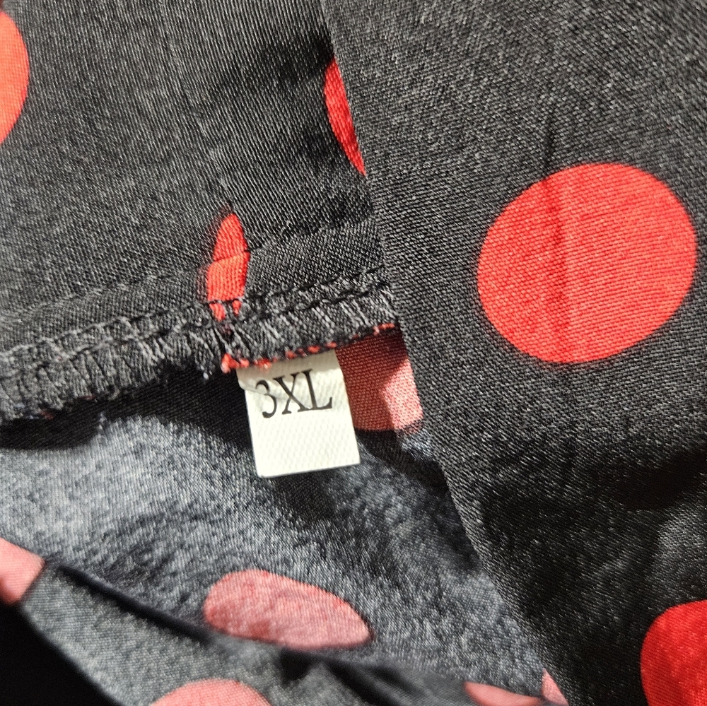 Polka Dot Black Dress 3X - Picture 4 of 5
